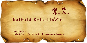 Neifeld Krisztián névjegykártya